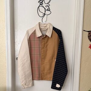 Marni Beige and Black Checkered Jacket
